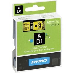 Dymo Trak Dymo D1 436180, 6 mm 7 m (črna/rumena), original Cene
