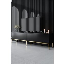 Hanah home lord - black, gold blackgold tv stand Cene