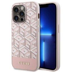 Guess Futrola za iPhone 14 Pro GCUBE PU STRIPES PINK MagSafe Cene