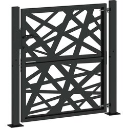 vidaXL Vrtna vrata crna 105x106 cm Čelični dizajn svjetla Cijene