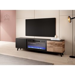 Xtra furniture TV element Random RTV-K s kaminom - wotan hrast/crna Cene