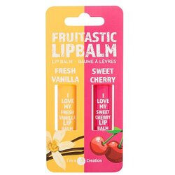 2K Fruitastic odtenek Fresh Vanilla darilni set balzam za ustnice 4,2 g + balzam za ustnice 4,2 g Sweet Cherry Cene