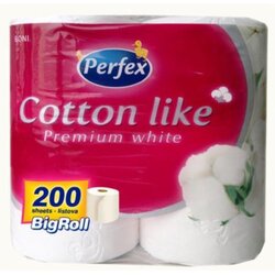 Perfex cotton like premium white troslojni toalet papir 4 komada Cene