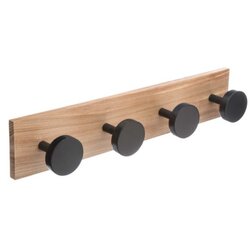  FIVE Vješalica Zidna 4 Kukice 40X6.5X8Cm Mdf/Metal Crna Cijene