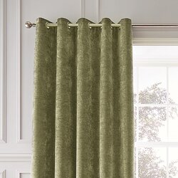 Hyperion Kaki zelene izolacijske zavese iz šenilje v kompletu 2 ks 117x183 cm Selene Luxury Chenille – Cene