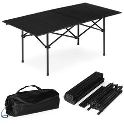 Multi Garden sklopivi kamping stol 120 × 55 cm s torbom za nošenje, crni Cene