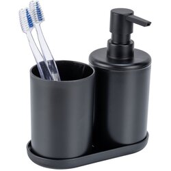 Allstar Crni plastičan set pribora za kupaonicu Fano – Cene