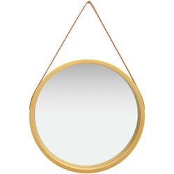 Zidno ogledalo s trakom 60 cm zlatno Cene