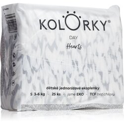 Kolorky Day Hearts ekološke plenice za enkratno uporabo velikost S 3-6 Kg 25 kos Cene