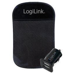 Logilink USB 2-Port punjač za auto, plus pogloga protiv klizanja, crna ( 5367 ) Cene