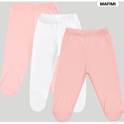 Mafimi Pamučne Pantalonice sa stopicom set od 3 - puder/ bela/ kajsija Cene