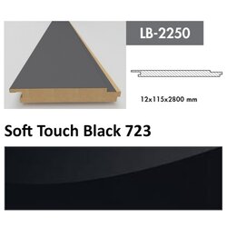 AGT profil Zidni MDF LB-2250 Soft Touch Black (723) 2800x115x12mm ( 026-034 ) Cene