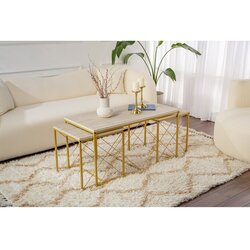 Hanah home Club set stolova Defne, krem-zlatna boja Cijene