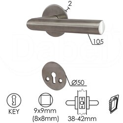 Dabel kvaka roz za vrata ada inox fi50/2/105/8/9 mm Cene
