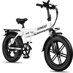 Cyrusher Zložljivo električno kolo Rincc R200, 48V 15Ah baterija, debela pnevmatika, 7 prestav, bela, (5000028192) Cene