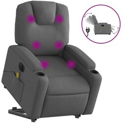 Maison Chic Električni masažni naslanjač - Relax naslanjač s funkcijo vstajanja temno siv, (22061354) Cene