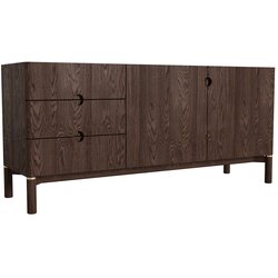 Unique Furniture Tamno smeđa niska komoda u dekoru hrasta 160x73 cm Arun – Cene
