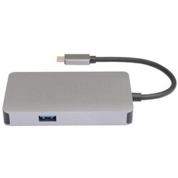 E-green adapter-konvertor usb 3.1 tip c (m) - hdmi + vga + 2xUSB 3.0 + RJ45 + tip c (f) sivi Cene