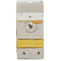 Cooksmart ® set od 3 bež-žuta pamučna kuhinja ručnici Bumble Bees Cene
