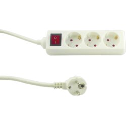 REV Socket line 3-fold 1,4 m white with switch Cene