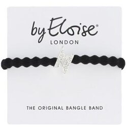 By Eloise London Silver Bling Diamanté Bolt Black gumice za kosu Cene