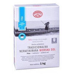 SOLINE Pridelava soli d.o.o. Tradicionalna fina jodirana nerafinirana morska sol 1 kg Cene