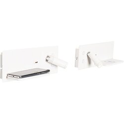 QAZQA Professional komplet 2 stenskih svetil bele barve z led z usb in indukcijskim polnilnikom - riza Cene