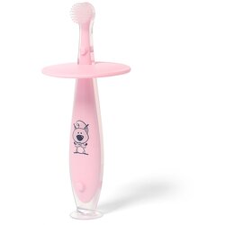 BabyOno baby četkica za zube s graničnikom 6 m+, roza Cijene