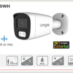 POE Bullet IP Kamera Longse 4MP 2.8mm 25m IR Full Color 24h + MIC BMSCFG400WH Cene