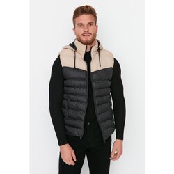 Trendyol Black Men Regular Fit Removable Hooded Color Block Puffer Vest Cene