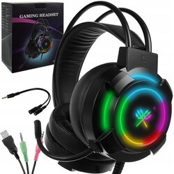 Pro led rgb igralne slušalke 5.1 z mikrofonom usb aux + adapter Cene