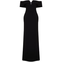 Trendyol Black Fitted Woven Long Evening Dress Cene