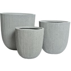 Kaemingk Plastična saksija Lennox/ set 3/1/ svetlo siva Cene