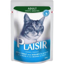 Plaisir Preliv Za Mačke Pastrmka i Račići, 100 g Cene