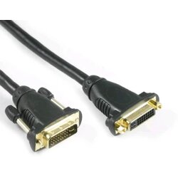 LYNDAHL DVI priključni kabel DVI-I 24+5-polni utikač, DVI-I 24+5-polna utičnica 0.5 m crna LKDVFM30005 DVI kabel Cene