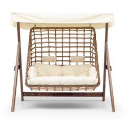 Hanah home girne - cream cream garden double swing chair Cene