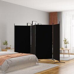 vidaXL Sobna pregrada s 4 panela crna 346x180 cm od tkanine Cijene