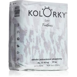 Kolorky Day Feathers ekološke plenice za enkratno uporabo velikost XL 12-16 Kg 17 kos Cene