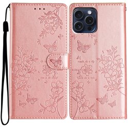 SUNSKY Eleganten etui ovitek za Samsung iPhone 16 Pro Max, Metulji, Pink Cene