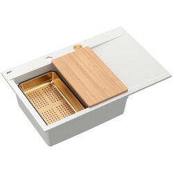 Quadron pomivalno korito JOSH 111 snežno bela/jeklo Cene