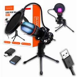 Zenwire ME4 USB kondenzatorski mikrofon z RGB, USB-C/USB-A, namizno stojalo in pop filter za PC gaming in streaming, (5000194003) Cene