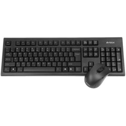 A4Tech 7100N desktop keyboard Mouse included RF Wireless QWERTY English Black Cene