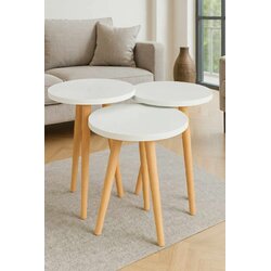 Hanah home Set uklopivih stočića, 3 komada, Beli Cene