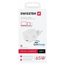Swissten punjač GaN 1x USB-C 65W POWER DELIVERY, bijeli Cene