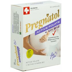 4U Pharma Pregnatol Active Folate + B12 kapsule Cene