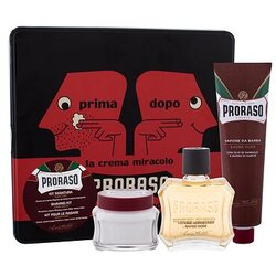 Proraso red After Shave Lotion darovni set voda nakon brijanja 100 ml + krema za brijanje 150 ml + krema prije brijanja 100 ml + kutija Cijene