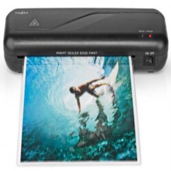Nedis Laminator, aparat za plastifikaciju A4, 230 mm min, black LAMI112BK4 Cene