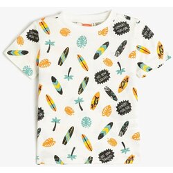 Koton Baby Boy Short Sleeve Round Neck Printed T-Shirt 3smb10163tk Cene