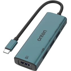 Onten USB Hub UC126 USB-C Dual HDMI Blue Cene