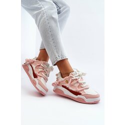 Kesi Women's sneakers with thick lacing pink miatora Cene